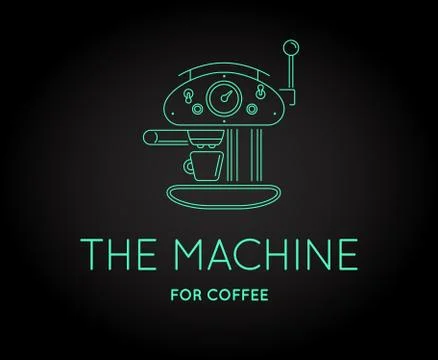 Vector Coffee Accessories Icon with Letter Sign can be used as Logotype Stock Illustration