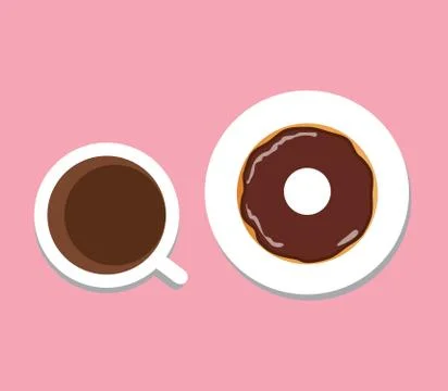 Vector coffee and donut Stock Illustration