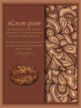 Vector coffee background with floral pattern elements. eps10 Stock Illustration