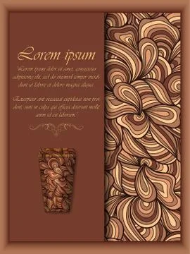 Vector coffee background with floral pattern elements. eps10 Stock Illustration