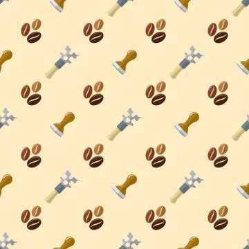 Vector coffee barista seamless pattern. Illustrazione stock