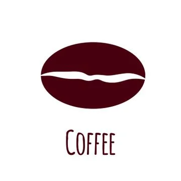 Vector coffee bean icon. Simple flat illustration Stock Illustration