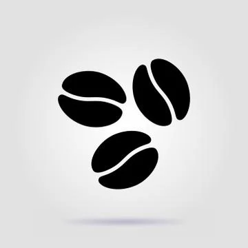 Vector coffee beans icon on a gray background Stockillustratie