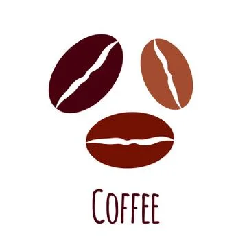 Vector coffee beans icon. Simple flat illustration Stock Illustration