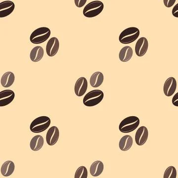 Vector coffee beans seamless pattern. 库存插图