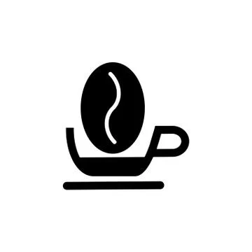 Vector coffee cup and coffee grain inside on white background. Stockillustratie