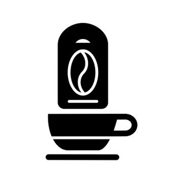 Vector coffee cup and coffee stick on black background. Stockillustratie