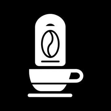 Vector coffee cup and coffee stick on black background. Stock Illustration