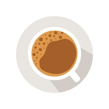 Vector Coffee Cup with Espresso Crema Foam Top View Stock Illustration