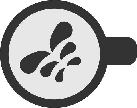 Vector coffee cup icon with a beautiful image. Top view. Stock Illustration