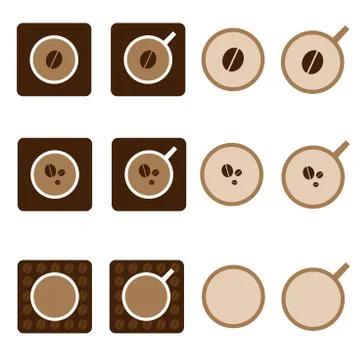 Vector coffee cup icon set Stock Illustration