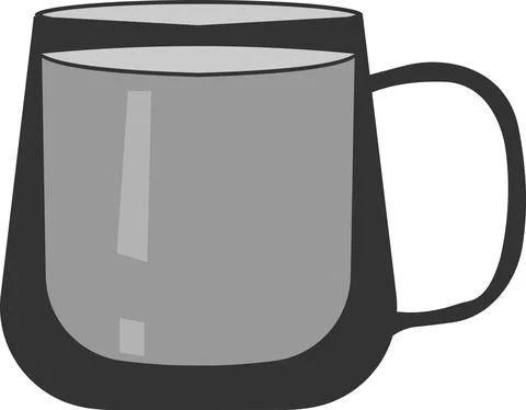 Vector coffee cup icon. A teacup. An illustration isolated on a white background Stock Illustration