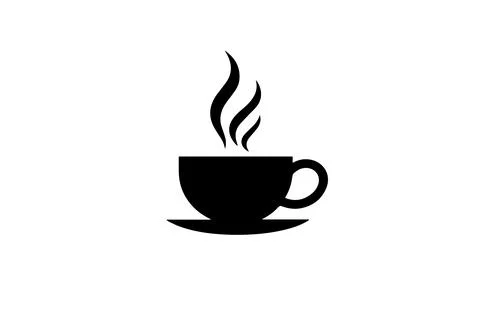 Vector Coffee Cup Logotype Icon: Vintage Simple Illustration of Hot Espresso. Stock Illustration