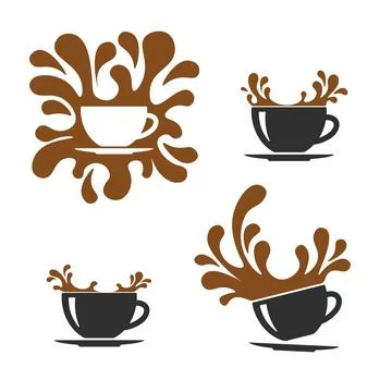 Vector coffee cup with splashes. Stockillustratie