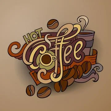 Vector coffee hand lettering Illustrazione stock