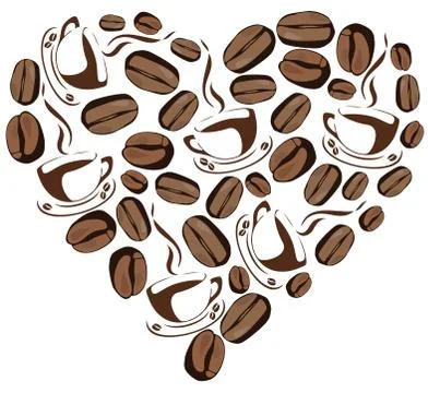 Vector Coffee Heart Stock Illustration