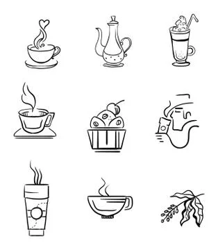 Vector coffee icons Illustrazione stock