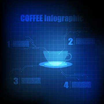 Vector : Coffee infographic on technology concept イラスト素材