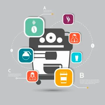 Vector coffee infographics icon design Stock Illustration