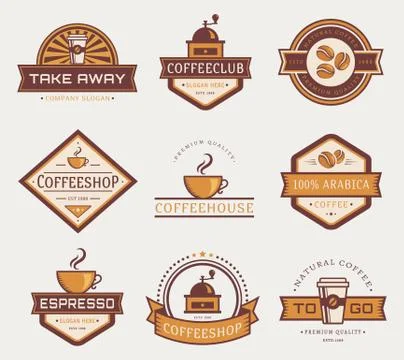 Vector coffee logos. Stockillustratie