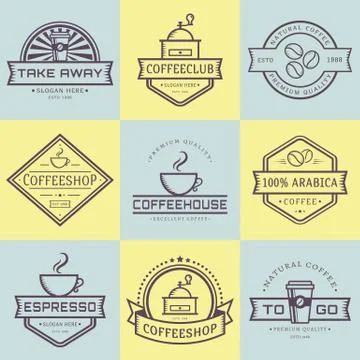 Vector coffee logos. 스톡 일러스트
