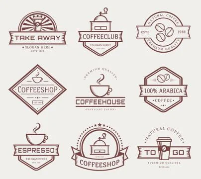 Vector coffee logos. 스톡 일러스트