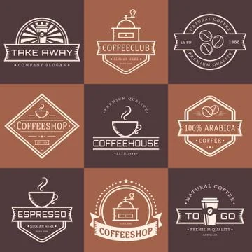 Vector coffee logos. イラスト素材