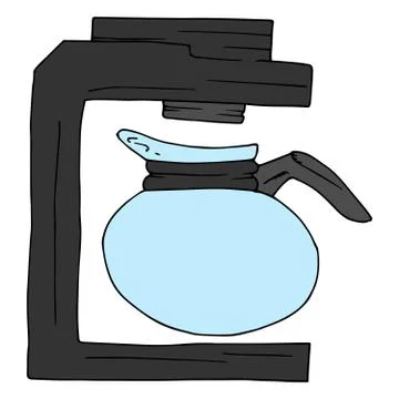 Vector of a coffee machine. Coffee maker. Retro coffee machine, custard coffe Stock Illustration