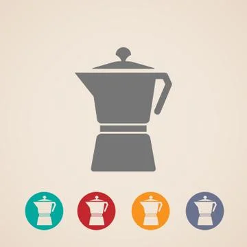Vector coffee pot icons Stock Illustration