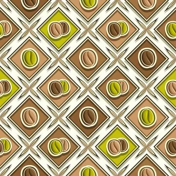 Vector Coffee Seamless Pattern 스톡 일러스트