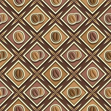Vector Coffee Seamless Pattern Stock Illustration
