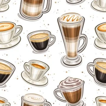 Vector Coffee seamless pattern Stock Illustration