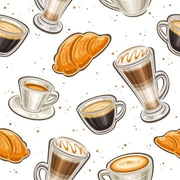 Vector Coffee seamless pattern イラスト素材