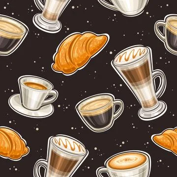 Vector Coffee seamless pattern Stock Illustration