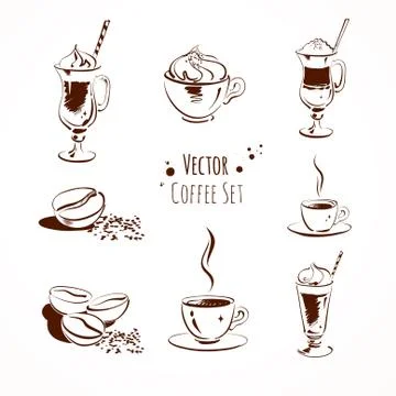 Vector coffee set Stock Illustration