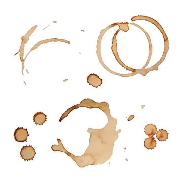 Vector Coffee Stain Rings Set 3 Stock Illustration
