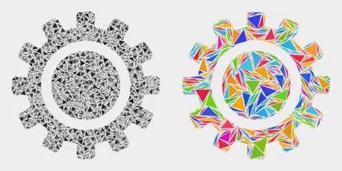 Vector Cog Mosaic Icon of Triangle Items Ilustración de archivo