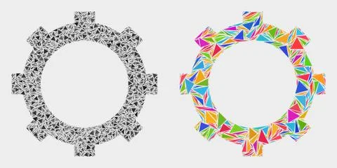 Vector Cog Mosaic Icon of Triangle Elements Stock Illustration