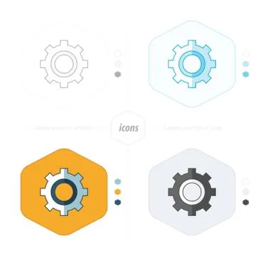 Vector Cog Settings Icon Symbol 4 design Stock Illustration