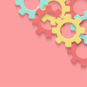 Vector cogs gear colorful art background. Technology clipart Stock Illustration