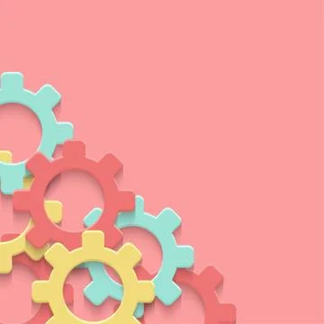 Vector cogs gear colorful art background. Technology clipart Stock Illustration