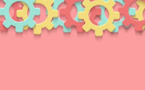 Vector cogs gear colorful art background. Technology clipart Stock Illustration