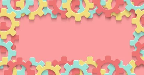 Vector cogs gear colorful art background. Technology clipart Stock Illustration