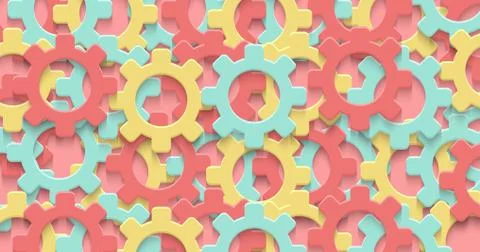 Vector cogs gear colorful art background. Technology clipart Stock Illustration