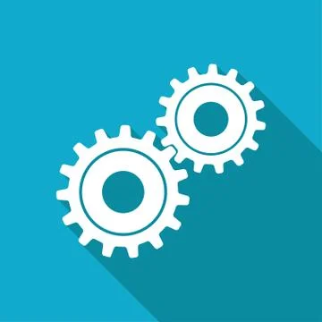 Vector cogwheel icon. Epswhite flat0 Stock Illustration