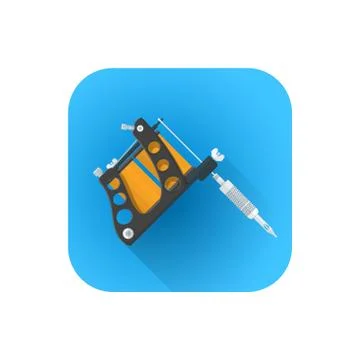 Vector coil tattoo machine illustration   . Stock Illustration