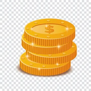 Vector coins with dollar sign Stock Illustration