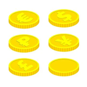 Vector coins isolated on white background Illustrazione stock