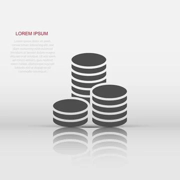 Vector coins stack icon in flat style. Money coin sign illustration pictogr.. Stockillustratie