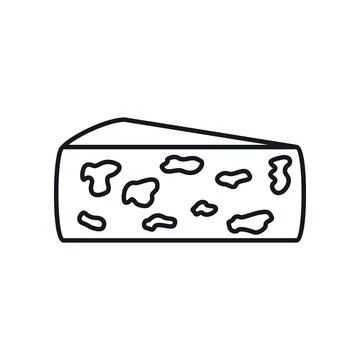 Vector Colby jack cheese in line style isolated Stock Illustration